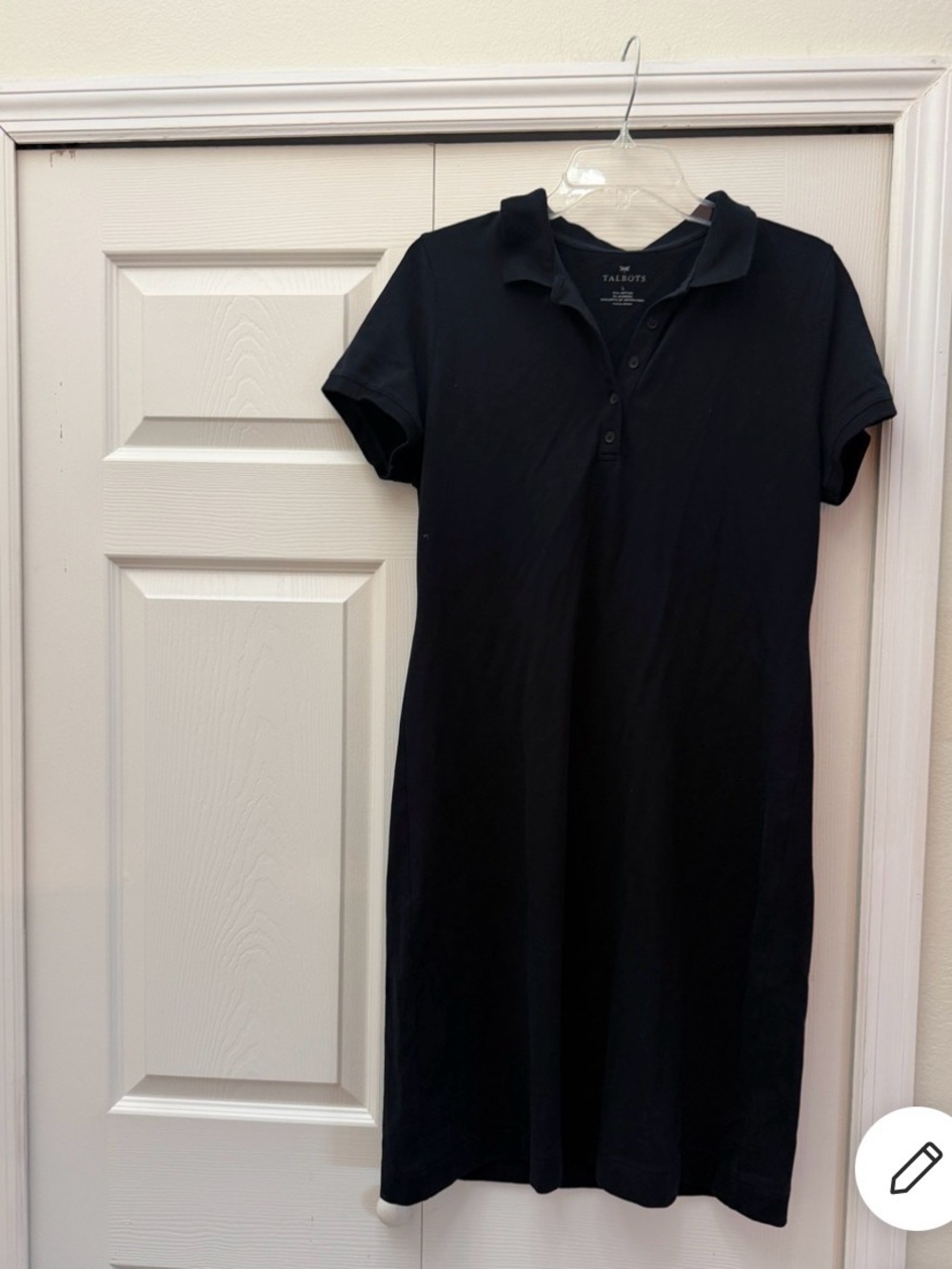 Talbots Black Short-Sleeve Polo Shirt